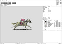 Racing Horse Embroidery File 6 sizes