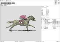 Racing Horse Embroidery File 6 sizes