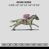 Racing Horse Embroidery File 6 sizes