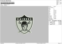 Raiders V2 Embroidery File 6 sizes