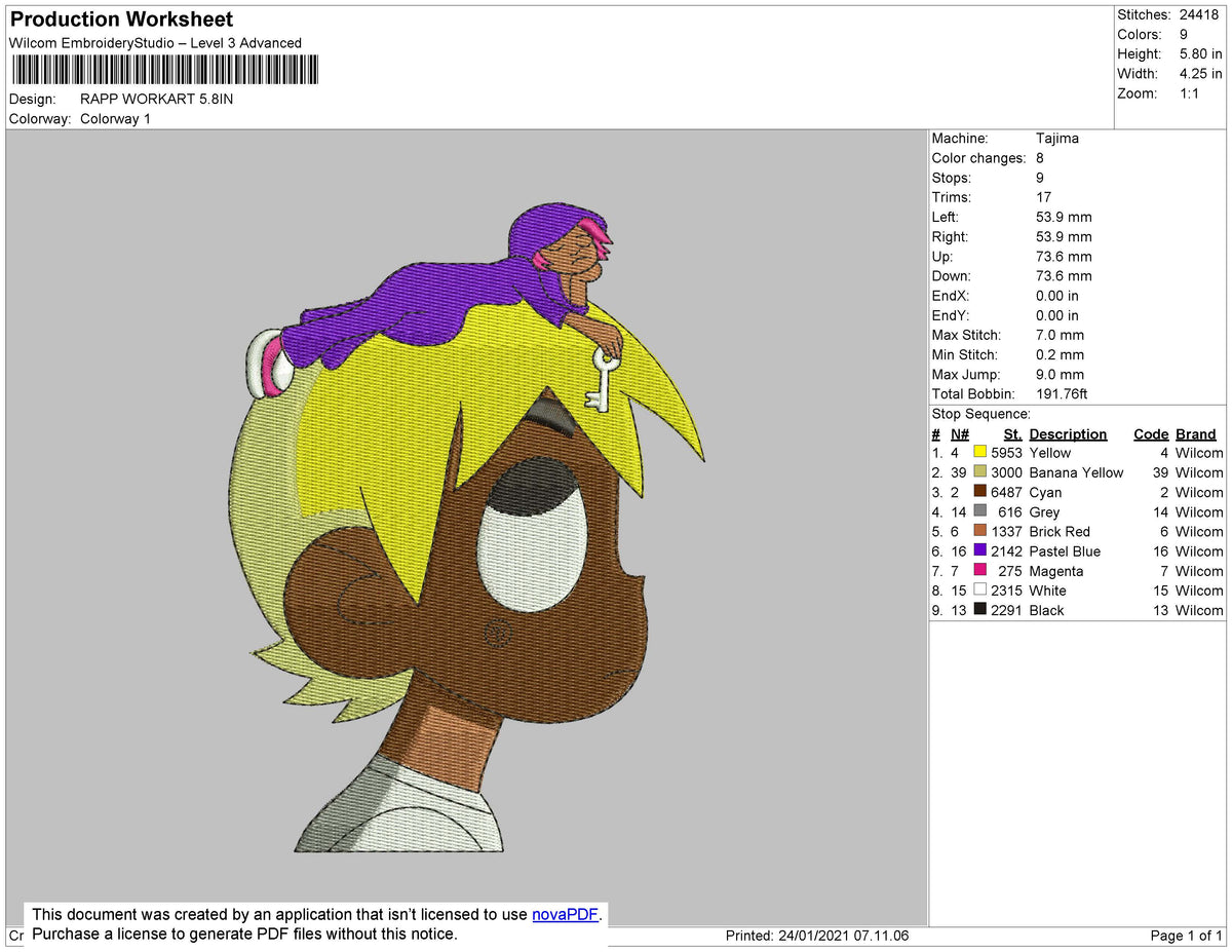 Rapper Workart Embroidery – embrostudio