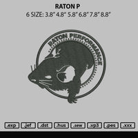 Raton P Embroidery File 6 sizes