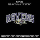 Ravens V2 Embroidery File 6 sizes