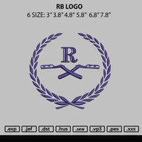 Rb Logo Embroidery File 6 Sizes