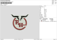 Rh Logo Embroidery File 6 sizes