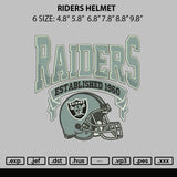 Riders Helmet Embroidery File 6 sizes