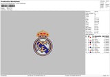 Real Madrid logo Fill Embroidery File 6 sizes