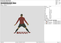 Ronaldo Flat Embroidery File 6 sizes