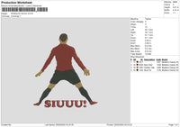 Ronaldo Flat Embroidery File 6 sizes