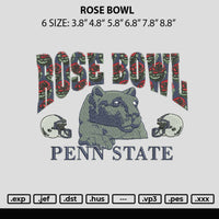 Rose Bowl Embroidery File 6 sizes