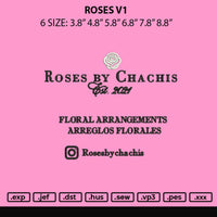 Roses v1 Embroidery File 6 sizes