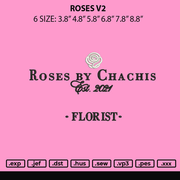 Roses V2 Embroidery File 6 sizes