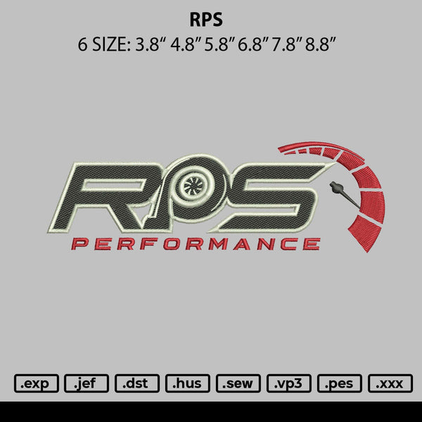 Rps Embroidery File 6 sizes