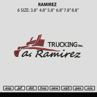 Ramirez Embroidery File 6 sizes