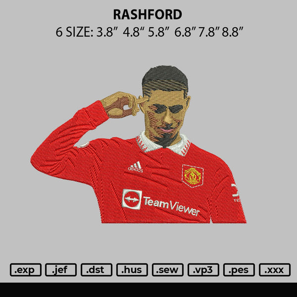 Rashford Embroidery File 6 sizes