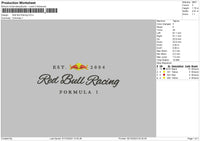 Red Racing Embroidery File 6 sizes