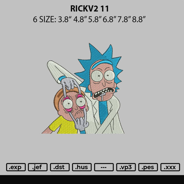 Rickv2 11 Embroidery File 6 sizes