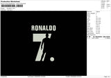 Ronaldo Text Embroidery File 6 sizes