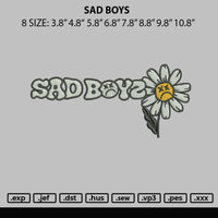 Sad Boys Embroidery File 6 sizes