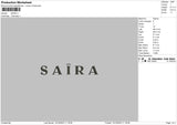 Saira Embroidery File 6 sizes
