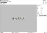 Saira Embroidery File 6 sizes