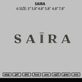 Saira Embroidery File 6 sizes