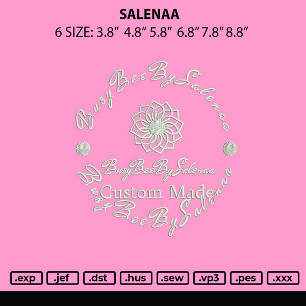 Saleena Embroidery File 6 sizes