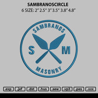 Sambranoscircle Embroidery File 6 sizes