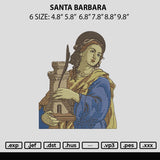 Santa Barbara Embroidery File 6 sizes