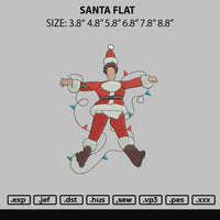 Santa Flat Embroidery FIle 6 sizes