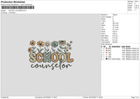 School Flowers Embroidery File 6 sizes