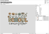 School Flowers Embroidery File 6 sizes