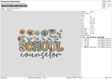 School Flowers Embroidery File 6 sizes