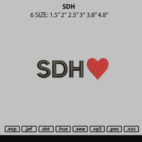 Sdh Embroidery File 6 sizes