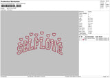 Selflove Text Embroidery File 6 sizes