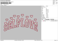 Selflove Text Embroidery File 6 sizes