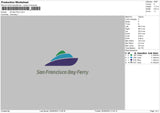 Sf Bay Embroidery File 6 sizes