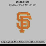 Sf Logo 2609 Embroidery File 6 sizes