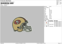 Sf Helmet Embroidery File 6 sizes