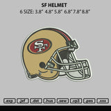 Sf Helmet Embroidery File 6 sizes