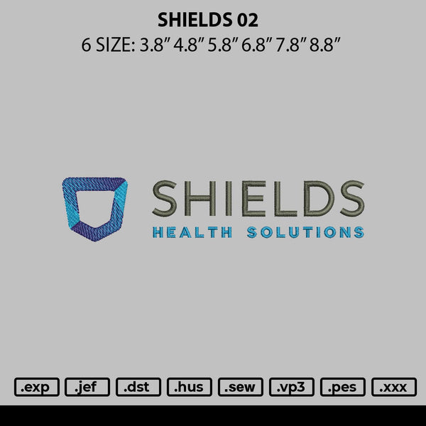 Shields 02 Embroidery File 6 sizes