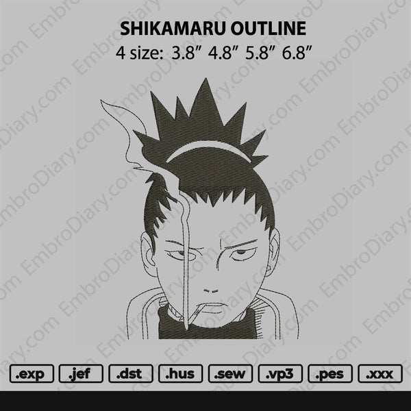 Shikamaru Outline Embroidery