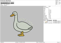 Duck Text 02 Embroidery File 6 sizes