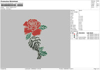 Skull Rose Embroidery File 6 sizes