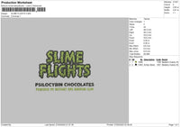 Slime Flights Embroidery File 6 sizes