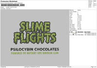 Slime Flights Embroidery File 6 sizes