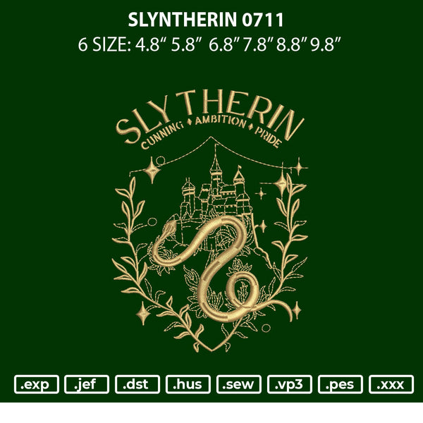 Slyntherin 0711 Embroidery File 6 sizes