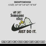 Snoopyswoosh Embroidery File 6 sizes