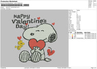 Snoopy Valentine Embroidery