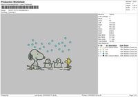 snoopy with snowman
